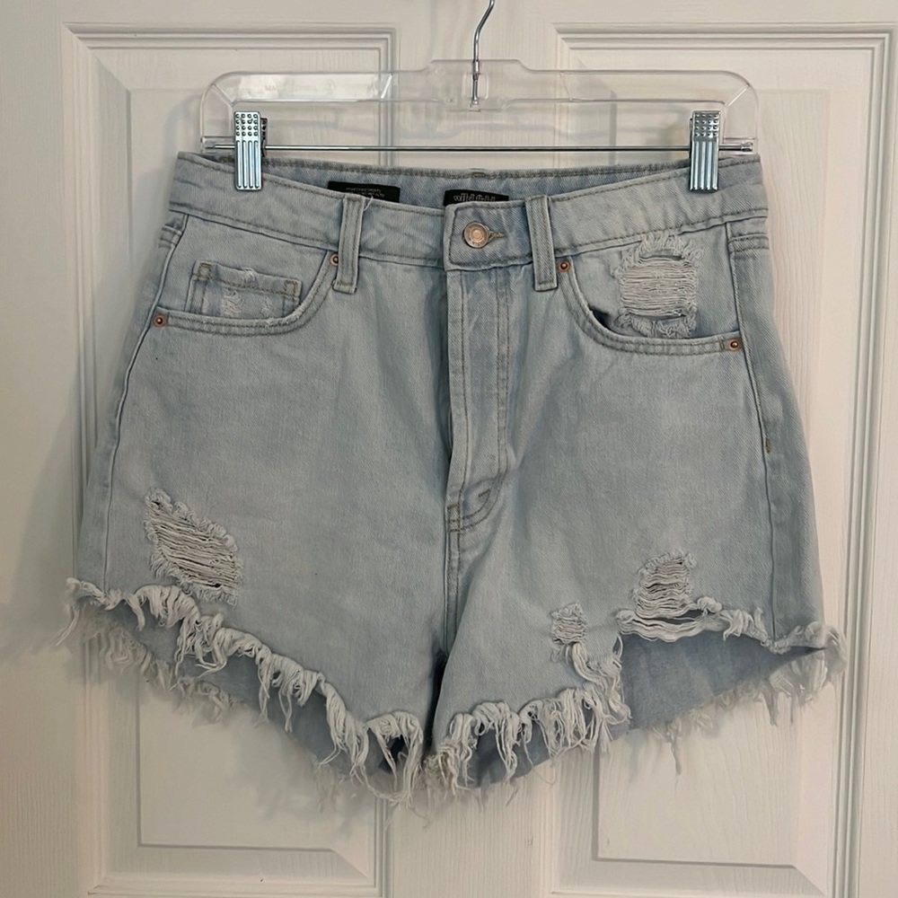 Wild Fable Light Wash Highest Rise Distressed Shorts